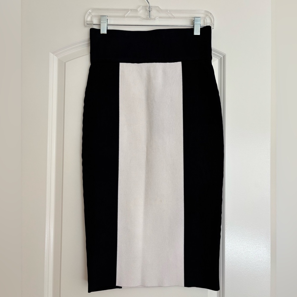 Balmain for H&M Black and White Pencil Skirt